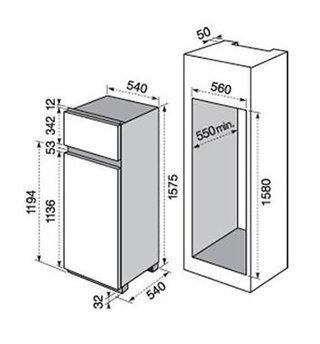 disegno incasso frigo doppia porta