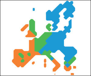 Suddivisione aree geografiche mappa Europa condizionatori