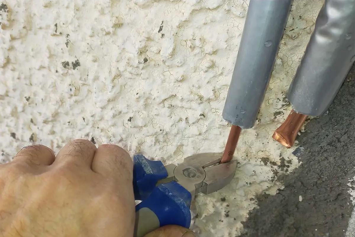 chiusura tubi rame con pinza a taglio