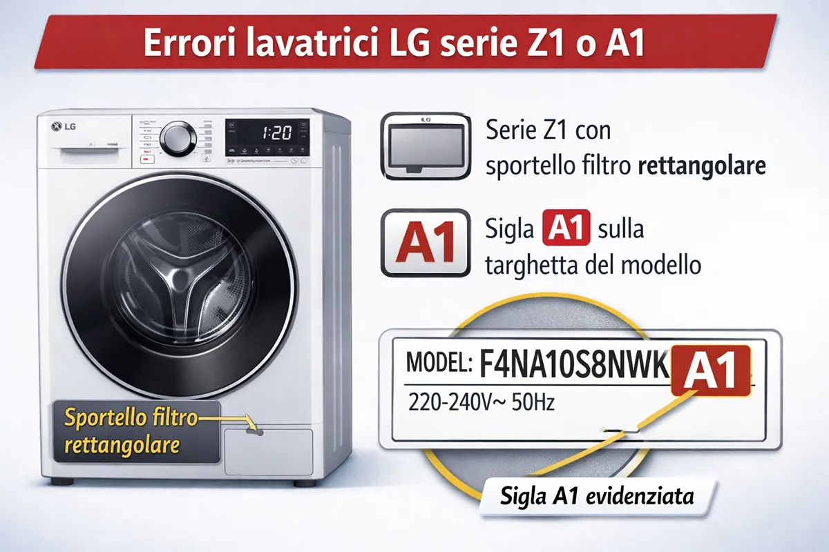 codici errore lavatrice lg serie z1 sigla a1