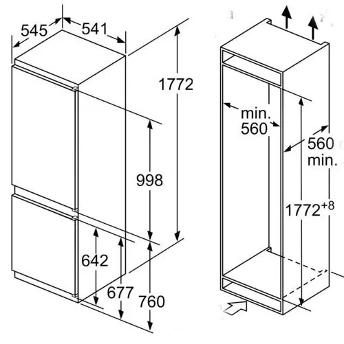 combinato da incasso bosch 177 cm