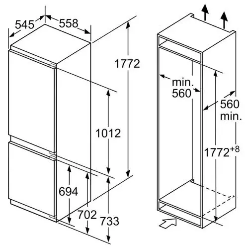 combinato da incasso bosch 55cm