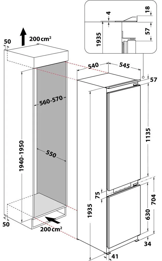 combinato da incasso hotpoint 193,5cm