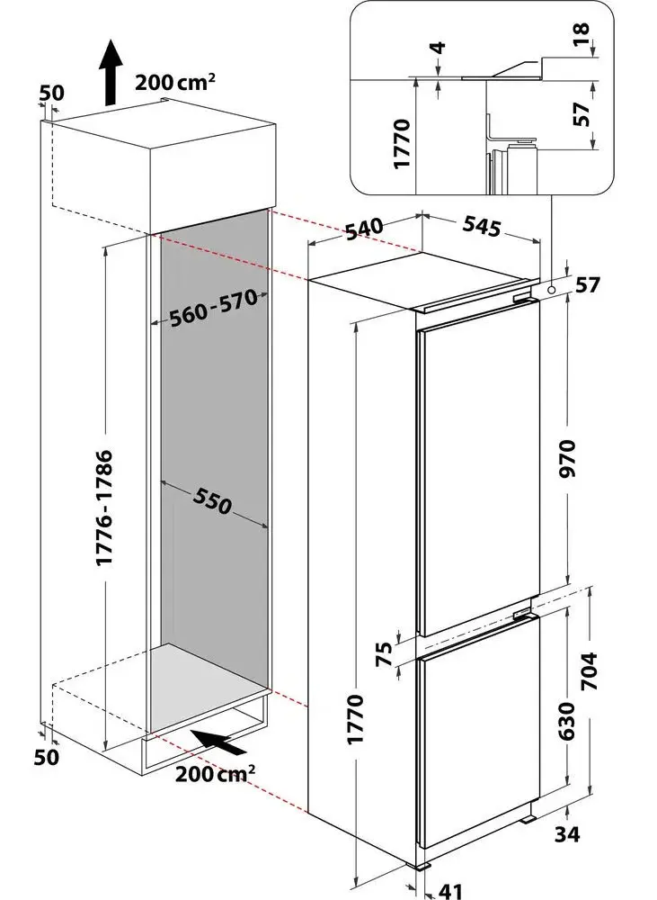 combinato da incasso whirlpool 177 cm