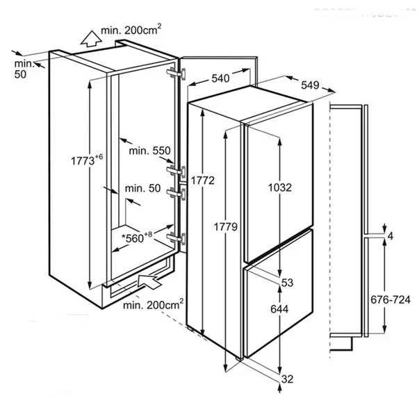 combinato da incasso electrolux 177 cm