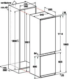 Schema combinato da incasso Ariston Hotpoint da 188,3 cm