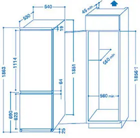 Schema combinato da incasso Indesit da 177,9 cm