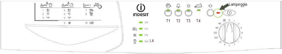 Cruscotto asciugatrice Indesit.