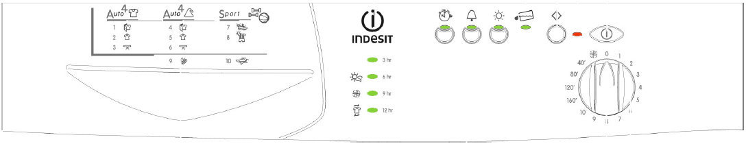 Cruscotto asciugatrice Indesit.