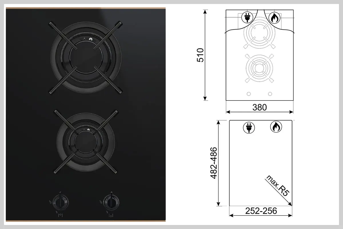 dimensione piano cottura 40 cm