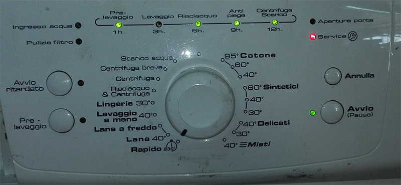 led segnalazione errore lavatrice whirlpool