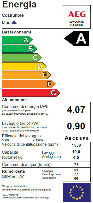 energy label L9WEC169K