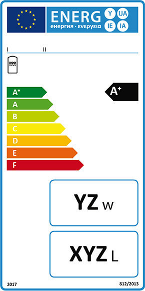 Energy label serbatoi di acqua 2017.