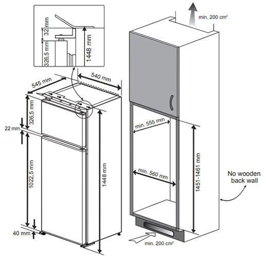 frigorifero doppia porta dimensioni 240 litri beko