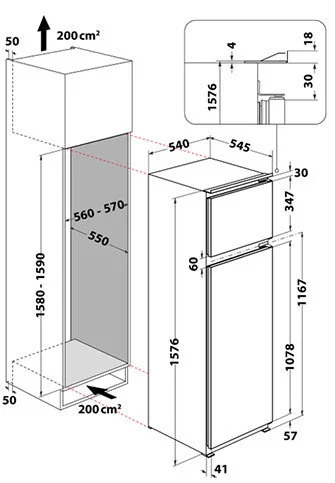 frigorifero doppia porta dimensioni 260 litri