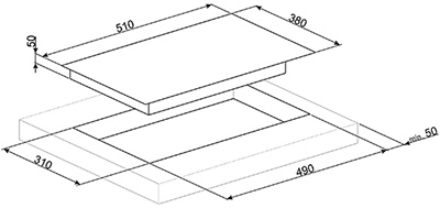 Schema incasso piano induzione.