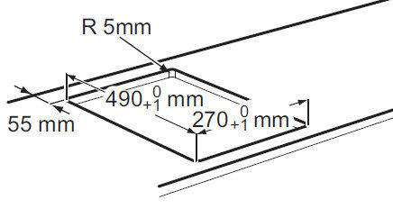 Schema incasso piano induzione.