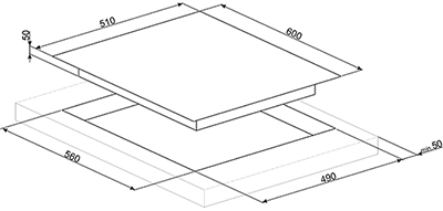 Schema incasso piano induzione.