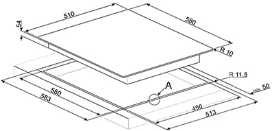 Schema incasso piano induzione.