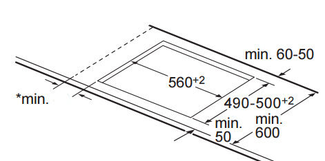 Schema incasso piano induzione.