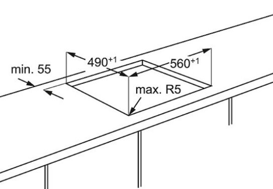 Schema incasso piano induzione.
