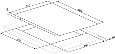 Schema incasso piano induzione.