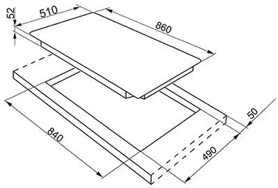 Schema incasso piano induzione.