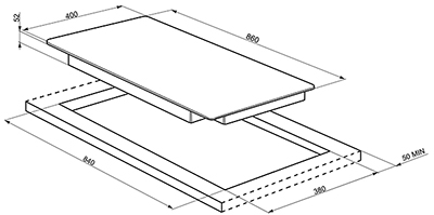 Schema incasso piano induzione.