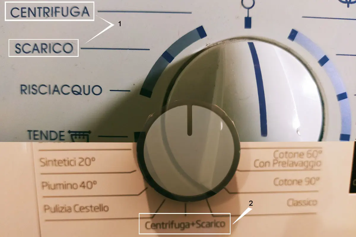lavatrice centrifuga e scarico