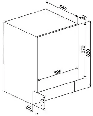 Schema lavatrici incasso dimensioni smeg