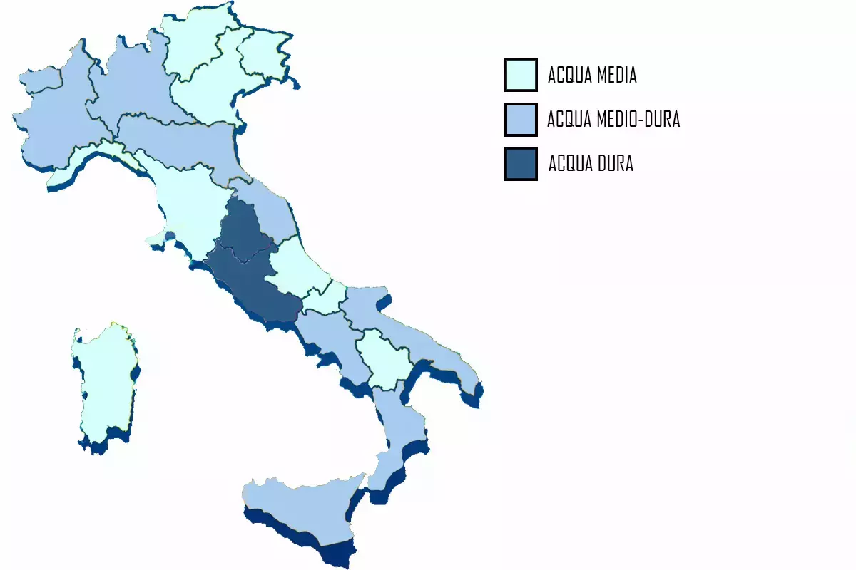 mappa durezza acqua italia