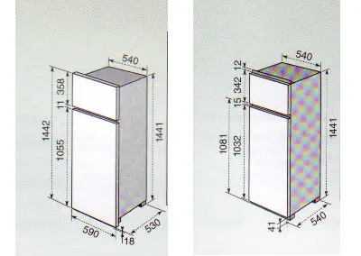 misura standard frigorifero incasso doppia porta