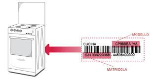 seconda possibile posizione targhetta con scritto modello cucina indesit
