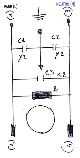 schema elettrico filtro antidisturbo