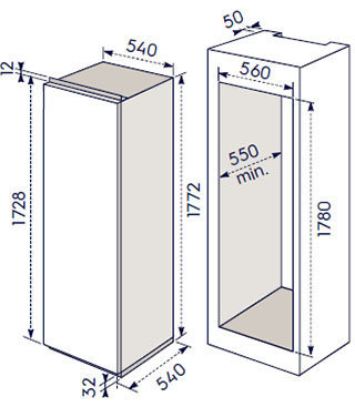 Schema incasso FI3301V - FI3302DV - FI3341V - FI3342DV - ERX3214AOX - ERN3001FOW.