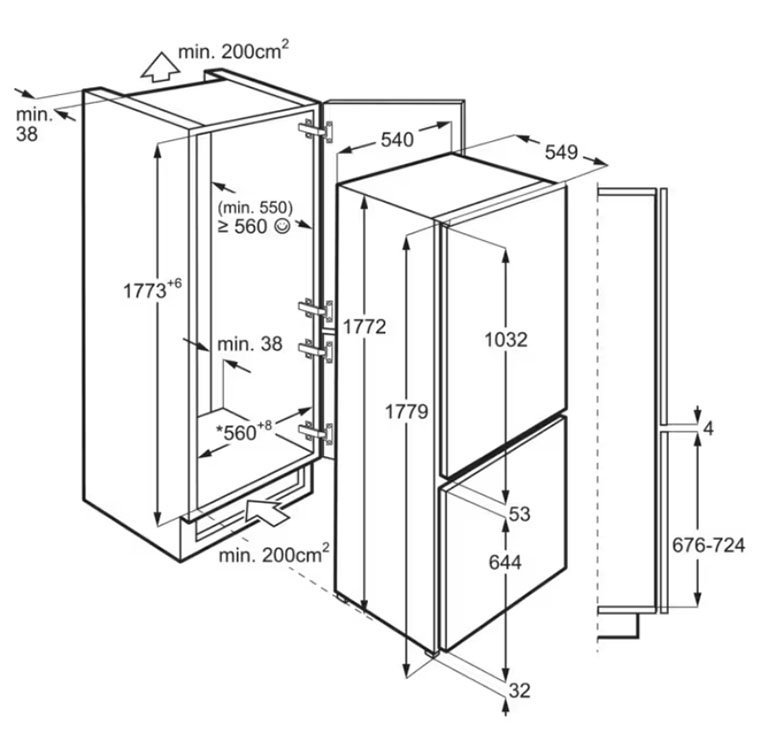 Schema incasso
frigo ENT6TF 8S