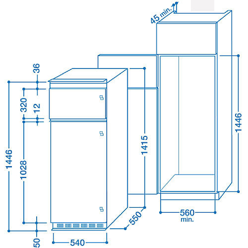 schema incasso frigorifero in d 2412