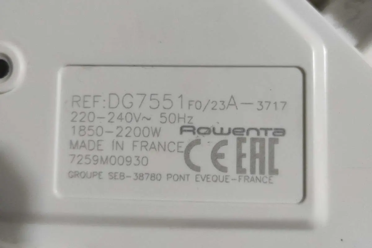 seriale rowenta dg7551