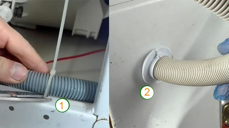 sostituire tubo scarico lavatrice step 4 sganciare fascette fissaggio e blocco tubo