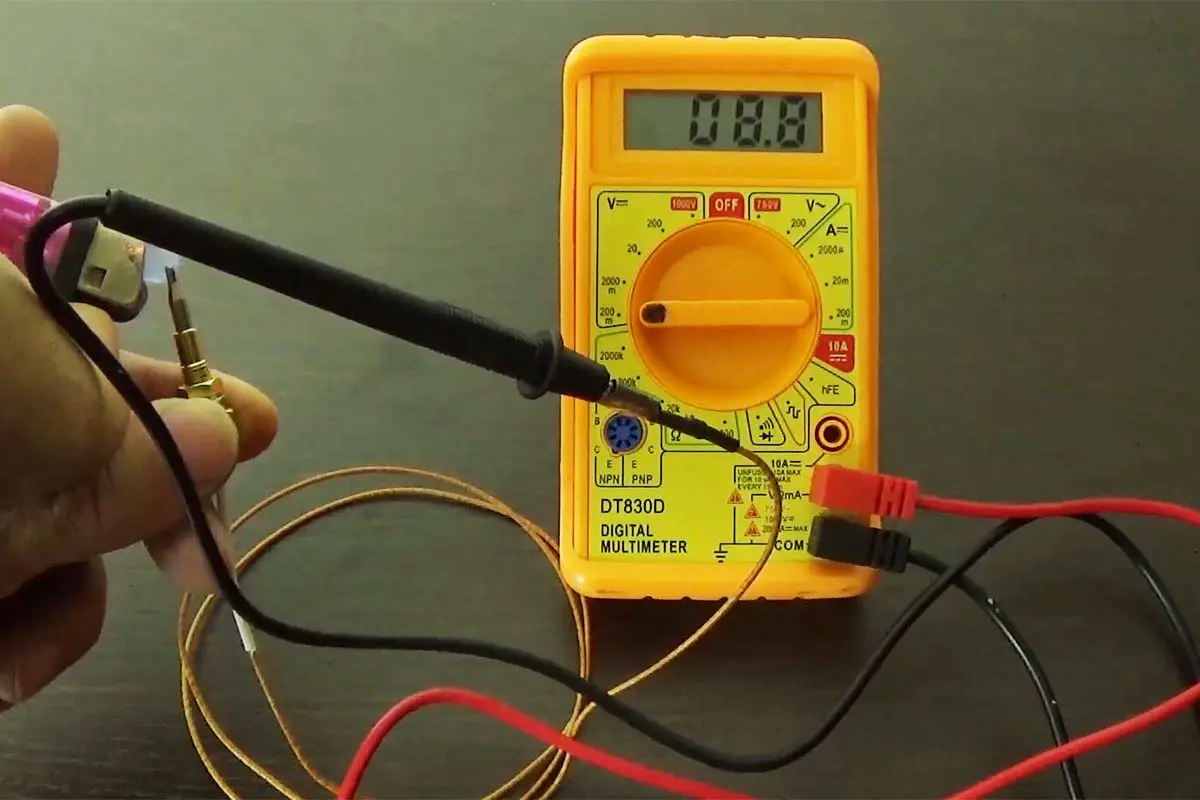 verifica invio tensione elettrica termocoppia